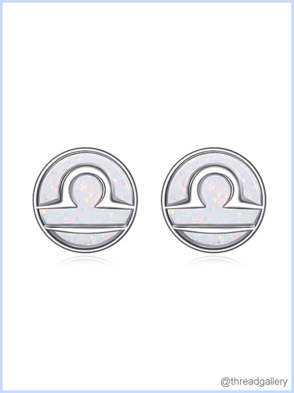 925 Sterling Silver Constellation Zodiac Opal Stud Earrings